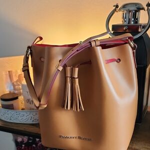 Dooney & Bourke Tan Shoulder Bag with Tassels